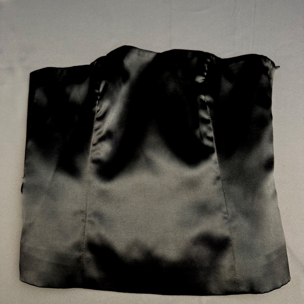 White House Black Market Black Satin Strapless Corset Tie Top XS Romantic Formal - Picture 15 of 16